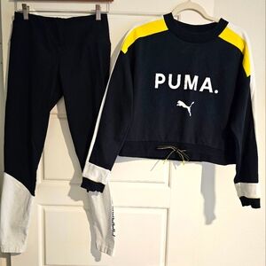 PUMA Black and Yellow Tracksuit Set